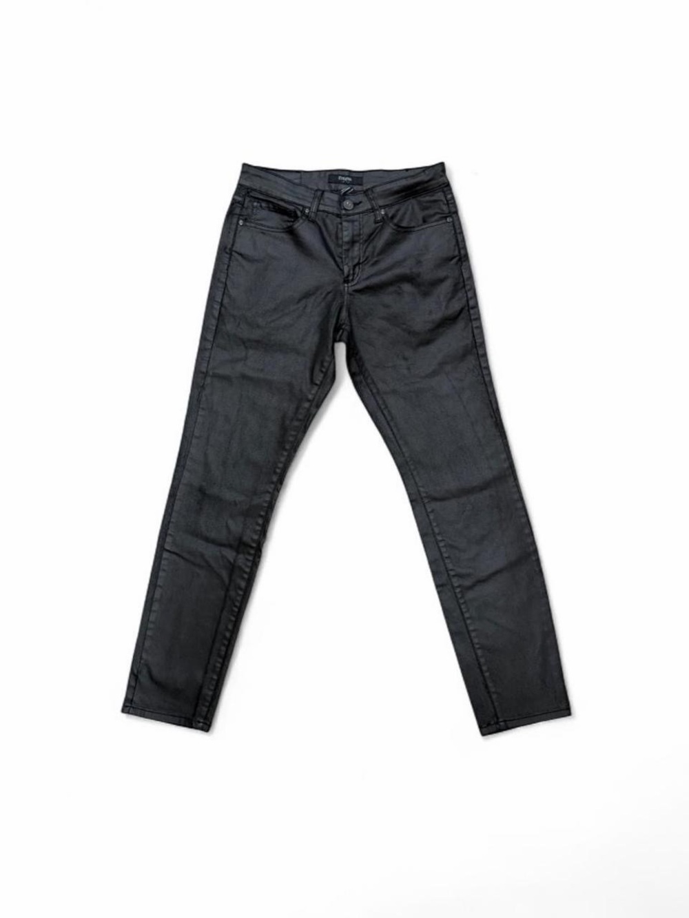 Ethanol Opium Black Coated Waxed Jeans Leather Size 32 Slim Straight Y2K Moto Gr